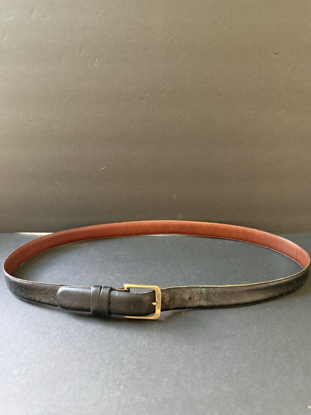 Coach 5800 Leather Belt Mens Brass Buckle Black Career Size 38 Office Casual